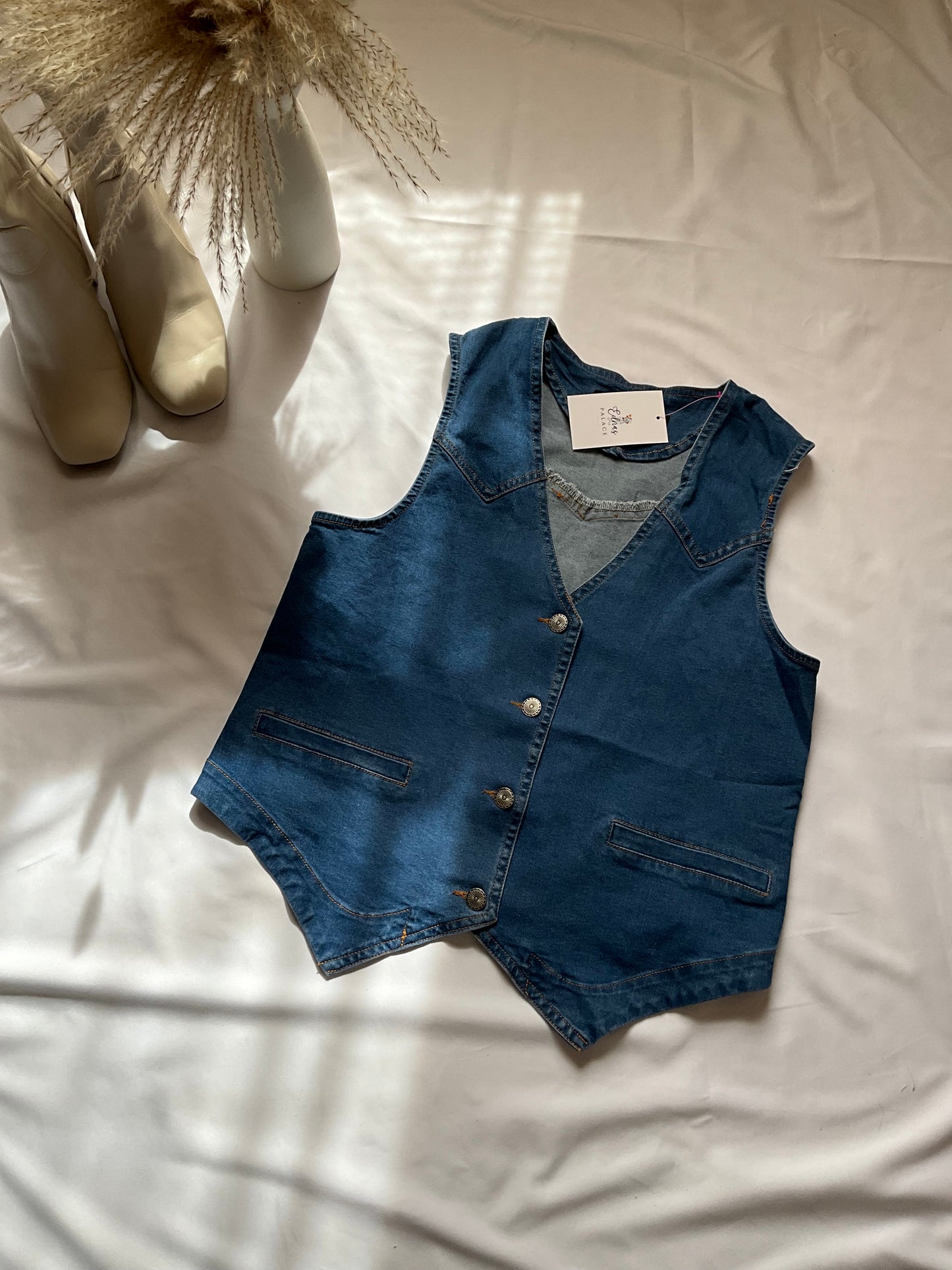 Button Down Western Yoke Vest